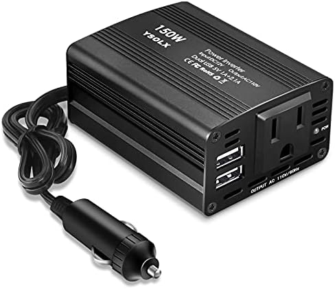Buywhat 150W Power Inverter DC 12V to 110V AC Конвертор Car Plug Adapter Outlet Charger for Laptop Computer