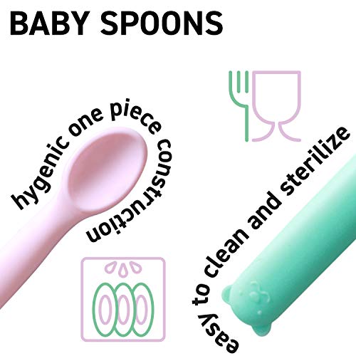 Monee Baby Spoons with Teethers - Детска Лъжичка, Прибори за Хранене на Бебето и Отбиване на Бебето от гърдата – Супер