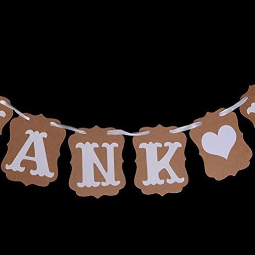 Kanggest Thank You Wedding Bunting Banner Flag Rustic Party Decoration 9.8 ft