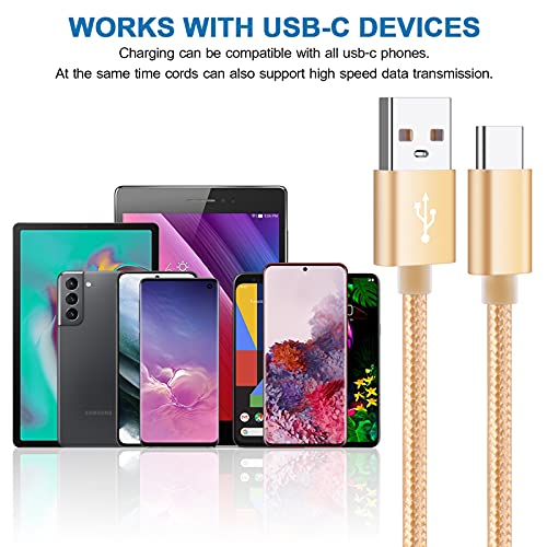 3 фут C USB Кабел, 2 броя USBC Кабел за зареждане, Синхронизация на Данни на Телефона на Зарядно Устройство Кабел Тип
