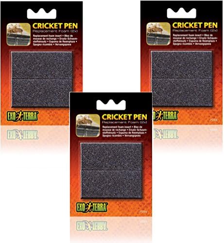 (3 опаковки) Exo Terra Сменяеми гъба Cricket Pen, по 2 във всяка гъба