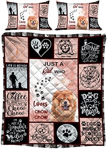 Just A Girl Who Обича Чоу Чоу Customized Personalized (Single, Throw, Близнак, Queen, King, Size) Quilt Blanket Bedding