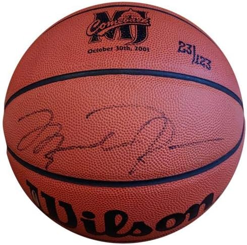 Michael Jordan Autographed Wilson Jet Баскетбол – MJ Завръщане Game Щампована – Горна палуба UDA – LE 23/123 - Баскетболни