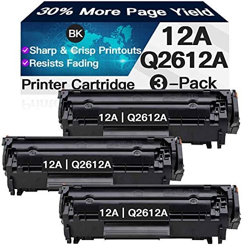 3-Pack Съвместима Черна Тонер касета Заместител на HP 12A Q2612A Pro 1010 1020 1022n 3052 MFP 3055 MFP M1120 MFP M1005
