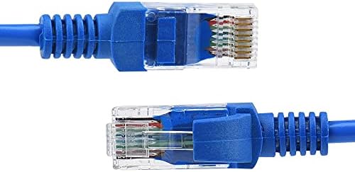 Съединители CAT5e Ethernet LAN Мрежов кабел 18M RJ-45 Male-to-Male Кабел Анти-Намеса Син Разширяване на Интернет за вашия Компютър, Модем, рутер - (САЩ, дължина на кабела: 18m, цвят: синь?