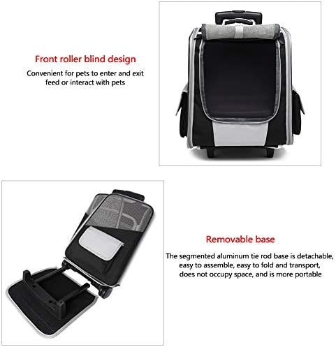 LUOYE Roller Backpack,Convertible Backpack Airline Approved Pet Carrier with Removable Base Designed for Travel, Hiking,