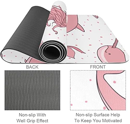 Siebzeh Pink Mermaid Кит Pattern Premium Thick Yoga Mat Eco Friendly Rubber Health&Fitness Non Slip Mat for All Types