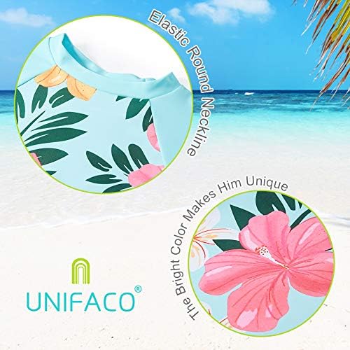 UNIFACO За Малки Момичета Бански Рашгард Комплект Летни Плажни Дишащи Танкини с UPF 50+ Защита От Слънцето 2-10 Години