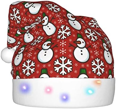 Pubnico LED Коледна Шапка, Коледа floral Hat Santa Hat for Adults ,Коледа Holiday Hat for Christmas New Year Празнична
