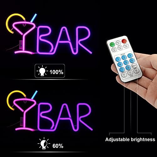 Неонова реклама на Бар Светлини за Хола Стенен Декор, 8 Led Осветление Режими, Батерия/USB Захранва с Дистанционно Управление