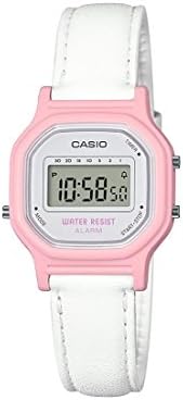 Дамски класически кварцов часовник Casio с кожано-синтетична лента, бяла, 14.8 (модел: LA-11WL-4ACF)