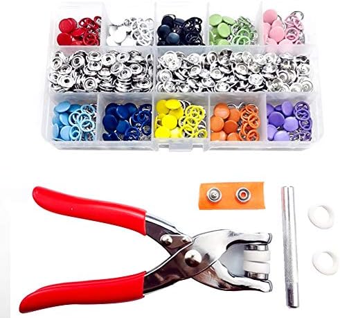 Snap Fastener Kit,Прес-Шипове,Snap Fasteners,Snaps Grommets Fasteners Set Metal with Pliers for САМ Sewing Clothes Repair