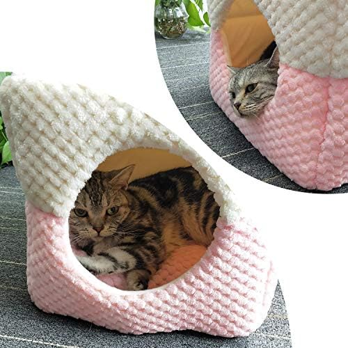 Petper Cat Bed, Cat Самостоятелно Warming Bed & Sofa, Розов