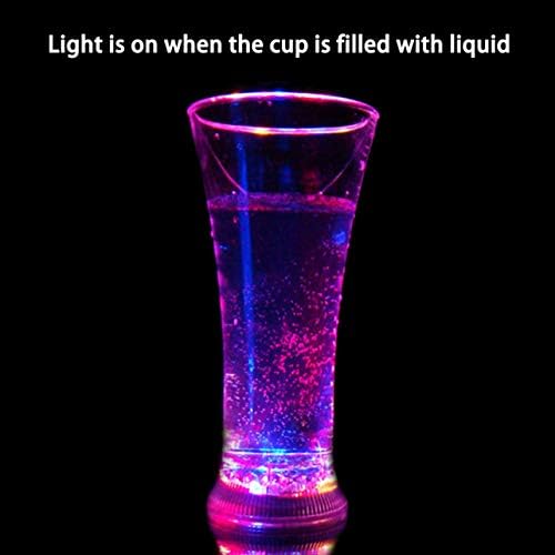 BigBigHundred Цветни LED Glowing Cup Flash Water Induction Light Cup Drinking Wine Glasses - Colorful