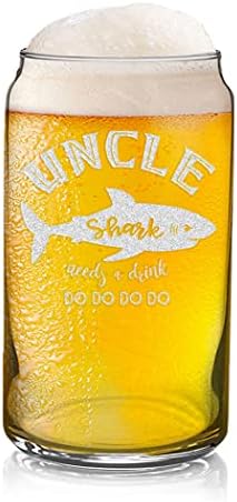 Veracco Uncle Shark Needs a Can Drink Beer Glass Смешни Birthday Gifts Shark Father ' s Day For New Dad Татко Uncle (Clear