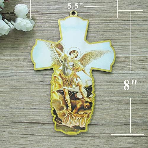 Свети Архангел Михаил Тънък Дървен Стенен Кръст (6 бр.) е Военен и Религиозен Подарък 8