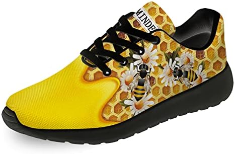 Uminder Bee Shoes Womens Girls Running Shoes Casual Fashion Sneakers Anti-Slip Tennis Walking Shoes Подаръци за Нея и