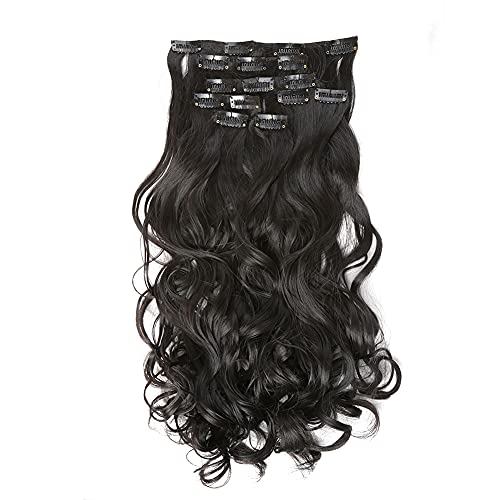 Greatremy 20 Long Body Wave Clip in Hair Extension Synthetic Hair pieces for Women (Body Wave4)
