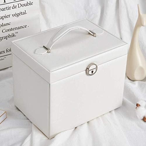 YUXO Подарък за Жени, подарък Кутия За Бижута в Ковчег За Бижута и Кожени Ръчни Кутии За Бижута с Ключ с Голям Капацитет