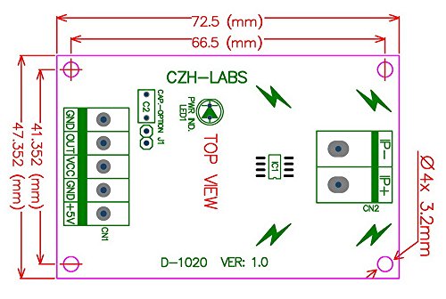 Електроника-Salon DIN Rail Mount AC/DC Current Sensor Module, въз основа на ACS712 (+/-20Amp)