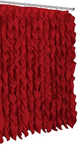 През пролетта на Домашен Водопад Изтъркан Шик на Дървесина Плат Завеса за душ (в червено)
