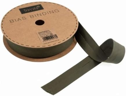 Essential Trimings 25mm Polycotton Bias Подвързване Tape Grass - на 20 метра ролка