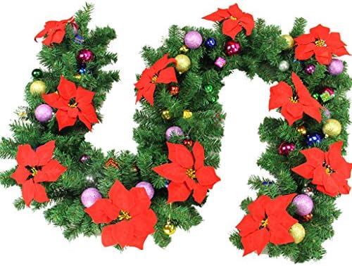 ChenCheng Коледа Rattan - Коледен венец звънец Подвесная гирлянда 3 цветове, дължина 2,7 м / 8,8 метра Коледни utenciles (цвят : B-2 Ред)