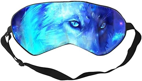 Wild Light Wolf Удобна Маска за очи С Превръзка на Очите и Регулируеми,Маска за Сън, за Жени, Мъже, Успокоява сухота в