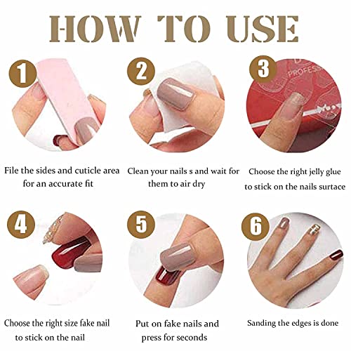 Vemalo Завъртете Press on Nails Средни Лъскавите Нокти за Жени Фалшиви Нокти Бял Бадем Съобщение на Въздушната ноктите 24шт(Стил 2)