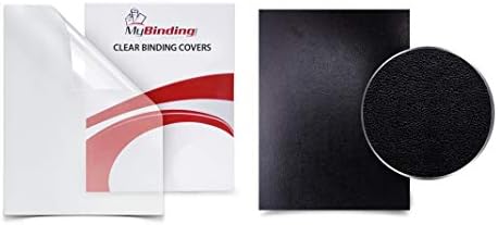 8.5 x 11Binding Cover Set 7mil Crystal Clear Cover and Regency изкуствена кожа Backers, Определени от 25 парчета Всеки