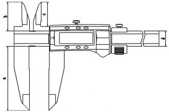 Цифров штангенциркуль MeterTo Double Knife Claw, обхват: 0-400 мм, резолюция: 0,01 мм, точност: ±0,05 мм преобразуване