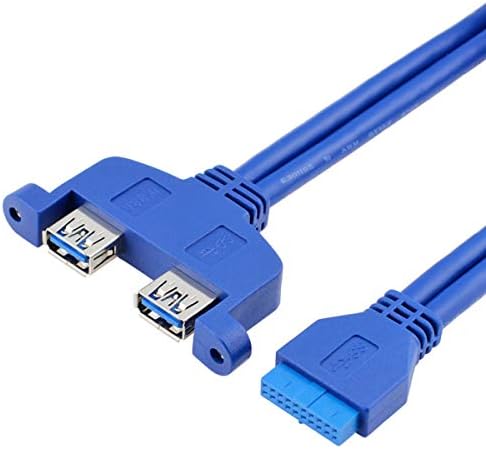 Xiwai Вътрешна 2Pin USB 3.0 Дамски Панел Закрепване към Дънната Платка 20pin Кабел с Група PCI
