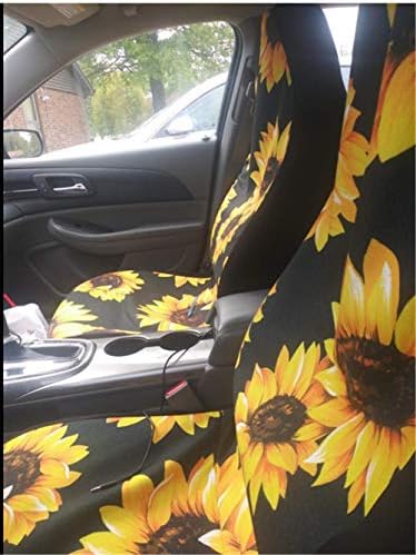 chaqlin Boho Style Flowers Car Seat Cover Front Seats Only Full Set of 2, Bucket Seat Protector Възглавници и Седалки