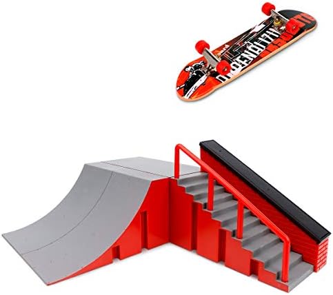 MOMSIV Finger Skateboard Ramp Set, 3PCS Combined Mini Desktop Finger Skate Park Kit with Stairs and Handrails Parts for