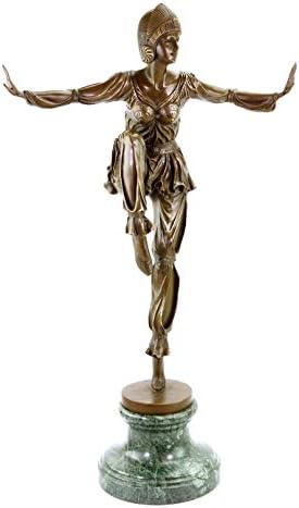 Kunst & Ambiente - Голямата бронзова скулптура в стил арт - деко - Статуята на танцьорка на Ревю-Подпис на Svetlana Chiparus