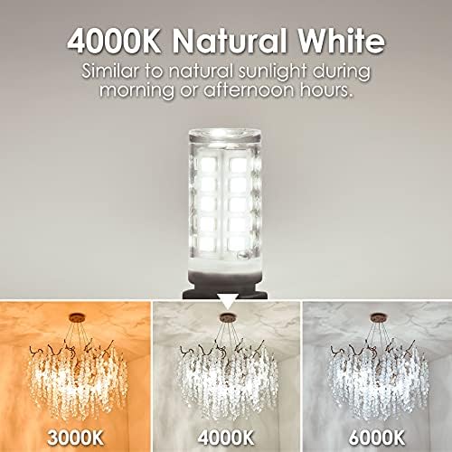 6 Pack Dimmable G9 LED Bulb 4000K Natural Daylight, Sailstar T4 G9 4W Replacement for 40 Watts Halogen, Ceramic Bi Пин Base, 120V 400 Lumen 360°Beam Angle, Крушки G9 за Полилеи