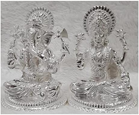 Божество Ганеша Лакшми от сребро 925 проба / Ганеш Laxmi Statue in Silver Hindu Religion God Sculpture Дивали Festival