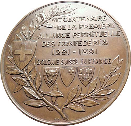1891 EN 1891 SWITZERLAND Centennial Alliance w France ANG Denomination_in_description Добре