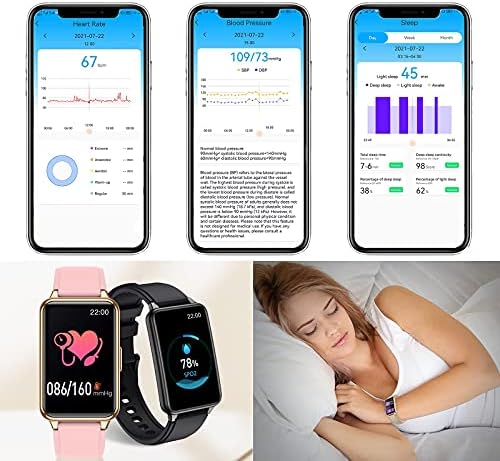 Смарт часовници за Жени И мъже, Водоустойчива IP67 Смарт часовник с Калкулатор на Кръвното налягане и Сърдечната Честота SpO2, 1,57 изцяло Сензорен Фитнес Смарт Часовниц