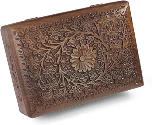 S. B. ARTS Premium Wooden Mini Jewellery Box Цветен дизайн Финансирани за дами-чанта за Носене за съхраняване на бижута-Античен вид-Традиционно Ръчно изработени Аксесоари за дома-Иде?