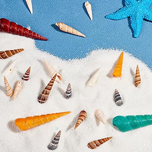 AHANDMAKER 400g 8 Цвята Turitella Sea Shells Ocean Beach Миди Занаятите Charms за Производство на Свещи, Декорация на Дома, Вечерни Сватбени Декорации, Аквариум и Ваза Пълнител (Без дупки)