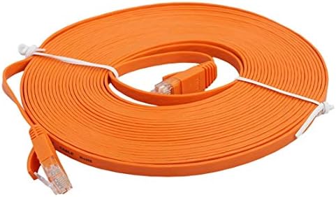 CAOMING 8m CAT6 Ултра-Плосък кабел за локална мрежа Ethernet, Кръпка-тел RJ-45 (цвят : оранжево)