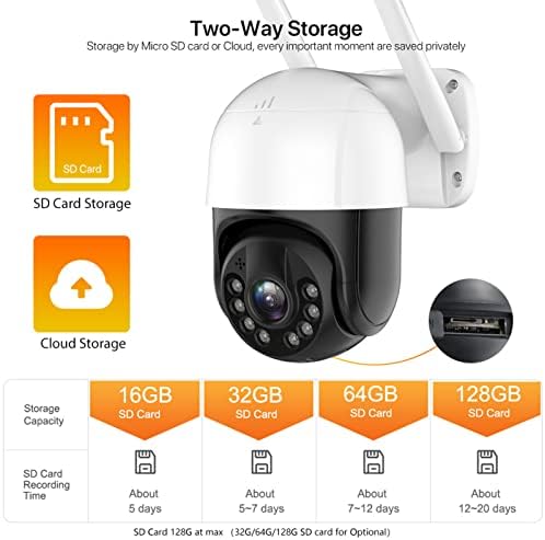 WEIYUJJ WiFi IP Камера, 4K 8MP HD Безжична Камера за Сигурност H. 265 AI Автоматично Следене, Цветно Нощно Виждане, Външна