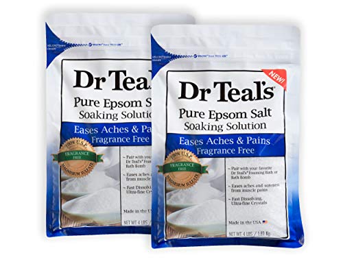 Dr Teal's Английска Salt 2-Pack (общо 8 кг), Без мирис за облекчаване на болки и страдания