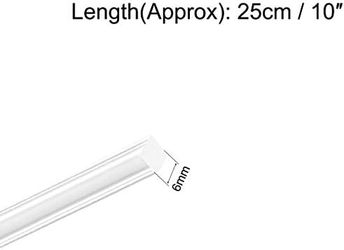 KFidFran Акрилни Квадратен Прът,6mmx6mmx10inch Прозрачна Пластмасова Пръчка Твърди PMMA Бар 3шт(Acryl-Quadratstab, 6 mm