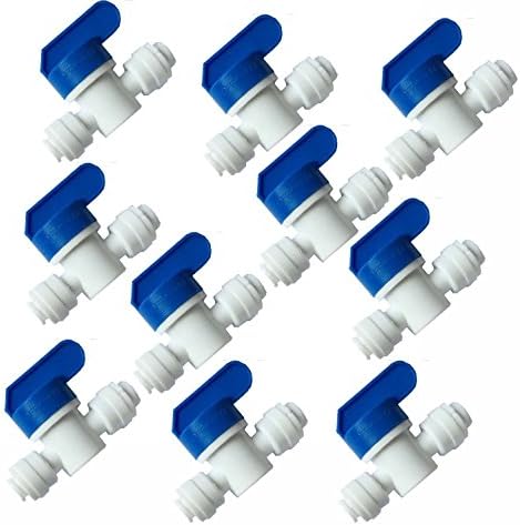 Lemoy Equal Straight OD Tube Ball Valve Quick Connect Fitting 1/4-Inch by 1/4-Inch OD Valve Start РО Water System (10