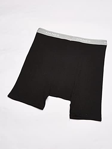 Мъжки боксови гащи Hanes Cool Dri Tagless с Удобна Гъвкава колан, Multipocket, 5 опаковки - Черно/Сиво Плато , Среден