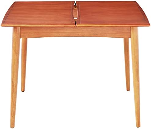 Brand – Нит Mid-Century Modern Pine Extendable Dining Table, 39-77W, кафяв