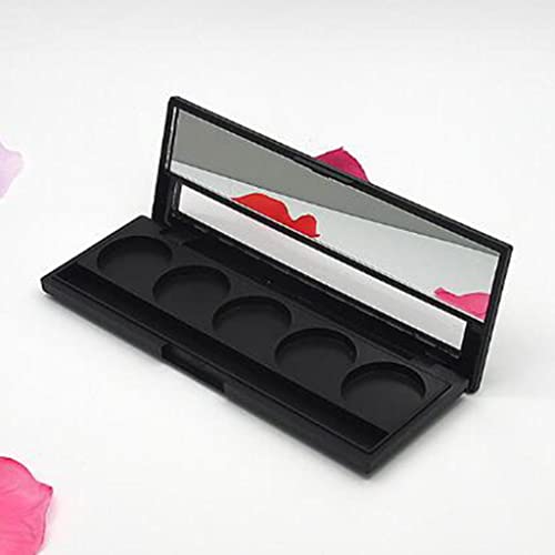 Bonarty 2Pcs Plastic Pressed Powder Eyeshadow Concealer Palette Blush Case With Mirror