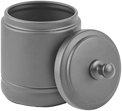 Metal mDesign Bathroom Vanity Storage Organizer Canister Jar for Cotton Топки, Swabs, Грим Sponches, Bath Salts, Hair